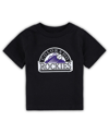 OUTERSTUFF TODDLER BOYS AND GIRLS BLACK COLORADO ROCKIES TEAM CREW PRIMARY LOGO T-SHIRT