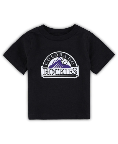 Outerstuff Babies' Toddler Boys And Girls Black Colorado Rockies Team Crew Primary Logo T-shirt