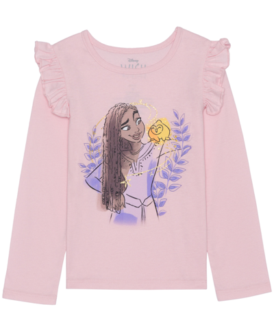 Disney Kids' Little Girls Wish You And I Star Long Sleeve Top In Pink