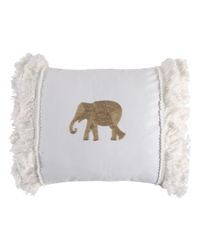 Levtex Nacala Elephant Decorative Pillow, 14" X 18" In White,gray