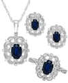 Macy's Sapphire Diamond Milgrain Filigree Jewelry Collection In Sterling Silver In Sapphire