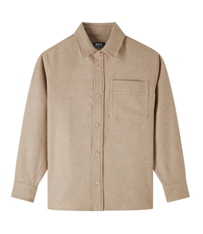 Apc Basile Overshirt In Pca - Heather Chestnut Brown