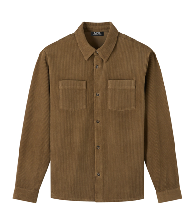 Apc Joe Overshirt In Kaf - Dark Green