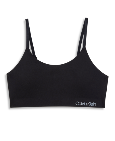 Calvin Klein Kids' Big Girls Bonded Scoop Neck Bra In Black