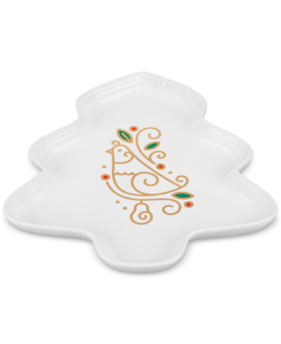 Le Creuset Noel Collection Stoneware Partridge In A Pear Tree Platter In White