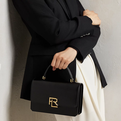Polo Ralph Lauren Rl 888 Flap Leather Crossbody Bag In Black