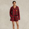Polo Ralph Lauren Crop Top & Boxer Plaid Flannel Pj Set In Wallace Plaid