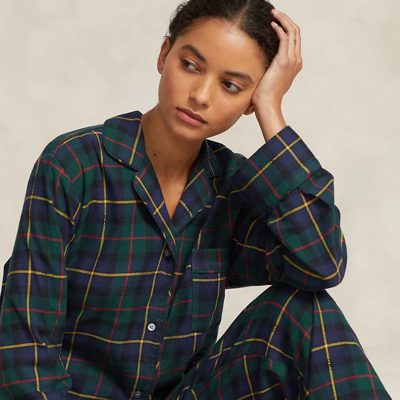 Polo Ralph Lauren Plaid Flannel Pajama Set In Polo Tartan