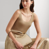 Ralph Lauren Women's Crosshatch Leather Medium Danni Shoulder Bag In Birch Tan