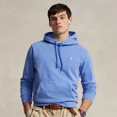 Ralph Lauren Loopback Fleece Hoodie In Summer Blue