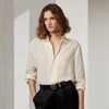 Polo Ralph Lauren Capri Relaxed Fit Linen Voile Shirt In Lux Cream