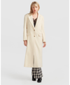 Belle & Bloom Transcendent Asymmetric Split Hem Coat In French Vanilla