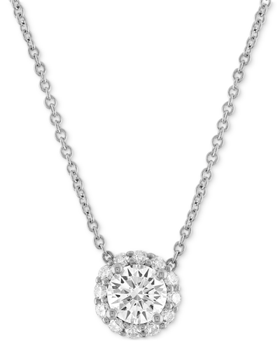 Alethea Certified Diamond Halo Pendant Necklace (1/2 Ct. T.w.) In 14k White Gold Featuring Diamonds From De
