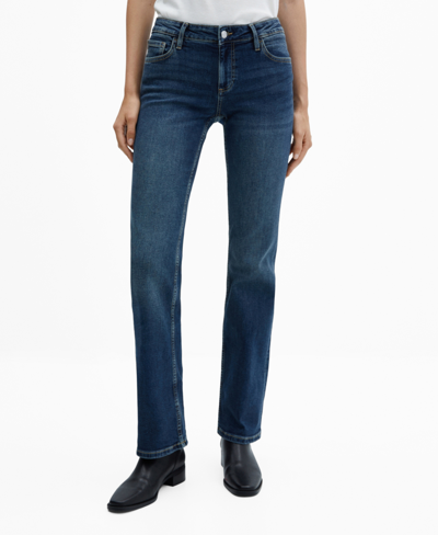 Mango Women's Medium-rise Flared Jeans In Medium Vintage-like Blue