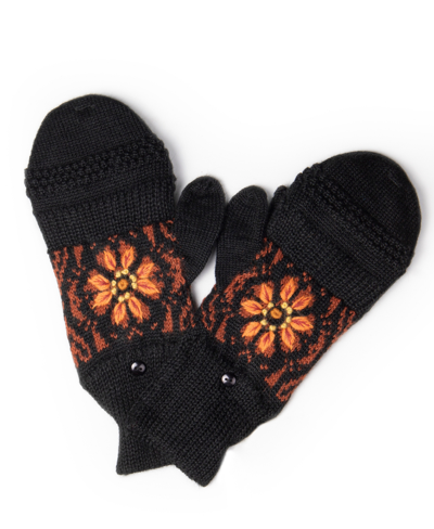Simply Natural Women's Glittens Gloves In Black,orange