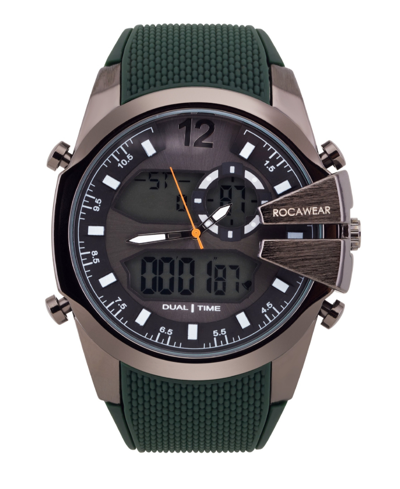Rocawear Men's Analog-digital Green Silicone Strap Watch 51mm In Black,green