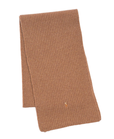 Polo Ralph Lauren Men's Signature Knit Scarf In Honey Brown Heather