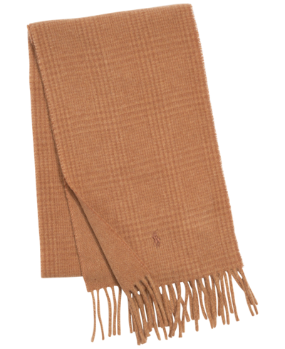 Polo Ralph Lauren Men's Reversible Gents Scarf In Camel Check