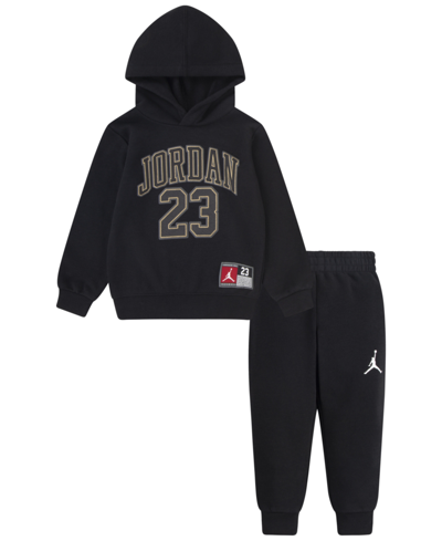 Jordan Babies' Boys Toddler 2t-4t 2-piece Jersey Pack Pullover Hoodie And Jogger Pants Set In Black,gold