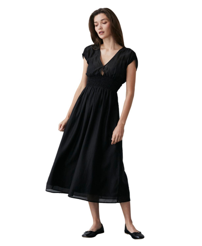 Crescent Women's Allison Smocked Waist Midi Dress In Black