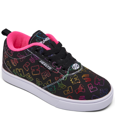 Heelys Kids' Little Girls Pro 20 Doodle Print Wheeled Skate Casual Sneakers From Finish Line In Black,pink,white