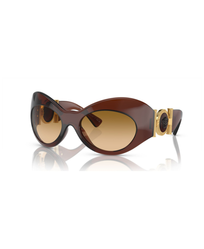 Versace Womens Ve4462 Irregular-frame Injected Sunglasses Brown In Yellow Gradient Brown