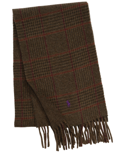 Polo Ralph Lauren Men's Reversible Gents Scarf In Olive Check