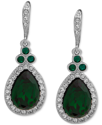 Givenchy Pave & Color Crystal Pear-shape Drop Earrings In Green