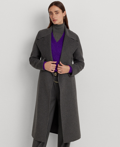 Lauren Ralph Lauren Women's Belted Wool-blend Wrap Coat In Modern Grey Heather