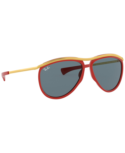 Ray Ban Unisex Aviator Olympian Sunglasses, Rb2219 In Red