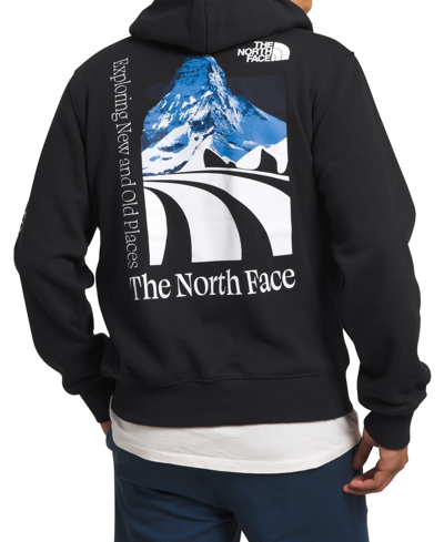 The North Face Men's Places We Love Long Sleeve Graphic Hoodie In Tnf Black,cave Blue
