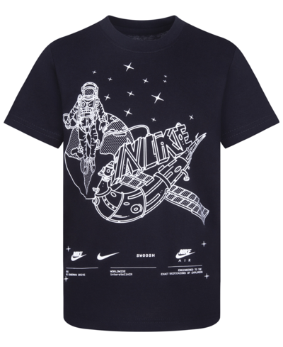 Nike Kids' Little Boys Satellite Graphic T-shirt In Black