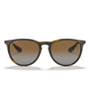 Ray Ban Unisex Polarized Erika Sunglasses, Rb4171f Low Bridge Fit In Brown,brown Gradient Polar