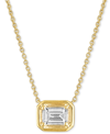 ALETHEA CERTIFIED DIAMOND EMERALD-CUT SOLITAIRE 18" PENDANT NECKLACE (1/2 CT. T.W.) IN 14K GOLD FEATURING DI