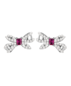 MACY'S IMITATION PEARL AND CUBIC ZIRCONIA BOW STUD EARRINGS