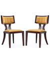 Manhattan Comfort Pulitzer Dining Chair, Set Of 2 In Camel,walnut