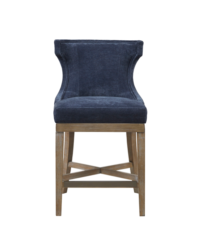Madison Park Carson 25.25" High Counter Stool With Swivel Seat In Navy