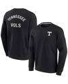 Fanatics Signature Men's And Women's  Black Tennessee Volunteers Super Soft Pullover Crew Sweatshirt In Black