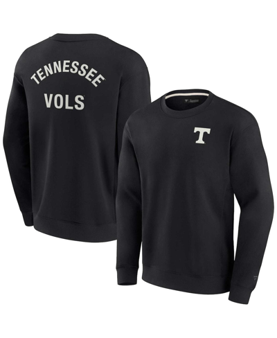 Fanatics Signature Men's And Women's  Black Tennessee Volunteers Super Soft Pullover Crew Sweatshirt