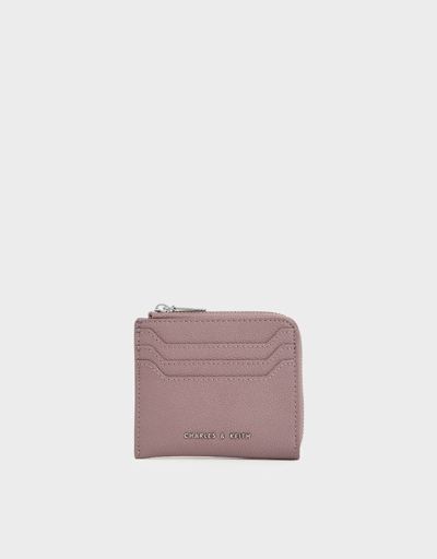 Charles & Keith Small Zip Pouch In Mauve