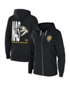 Wear By Erin Andrews Black Nashville Predators Sponge Fleece Full-zip Hoodie In Black