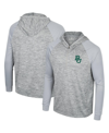 Colosseum Gray Baylor Bears Cybernetic Raglan Quarter-zip Hooded Top In Gray