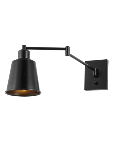 Jonathan Y Cary Iron Contemporary Swing Arm Wall Light In Black