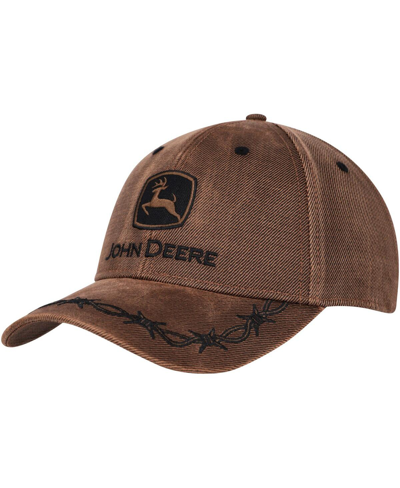 Top Of The World Men's  Brown John Deere Classic Oil Skin Adjustable Hat