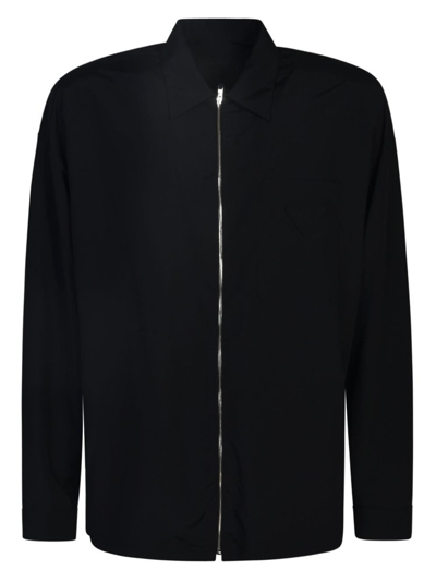 Prada Long Sleeved Zipped Jacket In Black