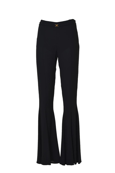 Blumarine Mid-rise Flared Trousers In Black  