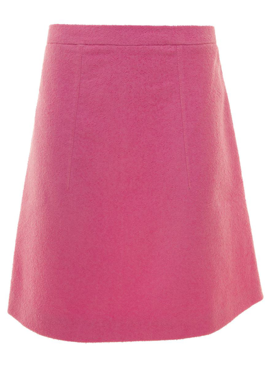 Patou High-waisted A-line Miniskirt In Pink & Purple