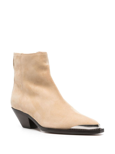 Isabel Marant Pointed Toe Zipped Ankle Boots In Brown