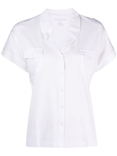 Majestic Button-fastening Short-sleeve Shirt In White
