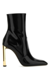 Saint Laurent Woman Ankle Boots Black Size 10 Calfskin In Black